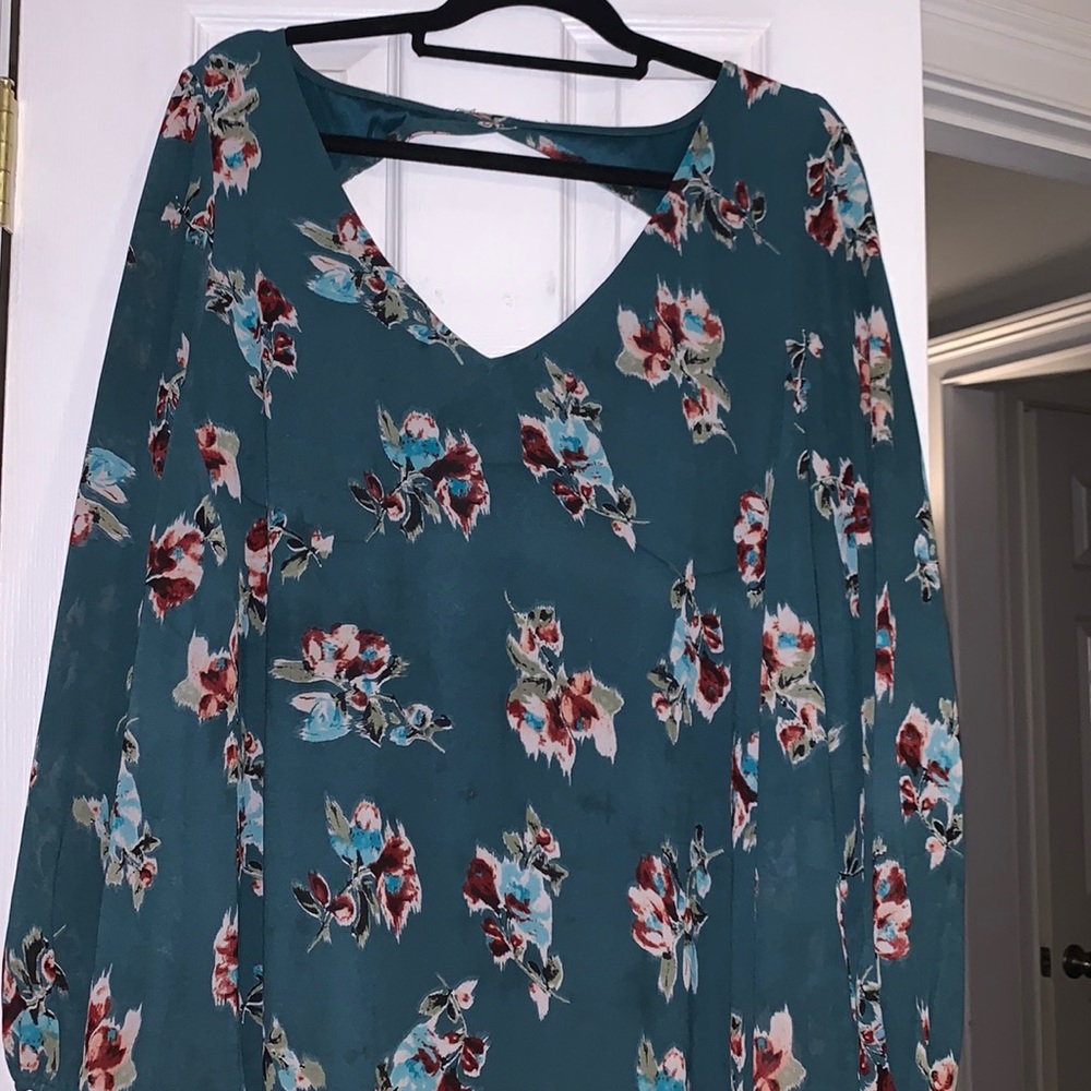 Green floral dress